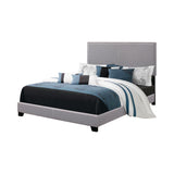 Boyd Eastern King Upholstered Bed With Nailhead Trim Grey