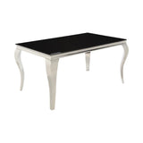 Carone Rectangular Dining Table Chrome And Black