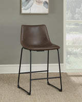 Michelle Armless Counter Height Stools Two-Tone Brown And Black (Set Of 2)