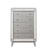 Leighton 5-Drawer Chest Metallic Mercury