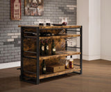 Renaldi Bar Unit With Stemware Rack Antique Nutmeg