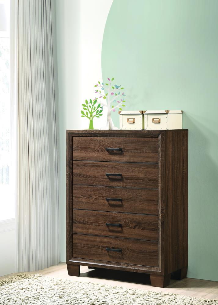 Brandon 5-Drawer Chest Medium Warm Brown