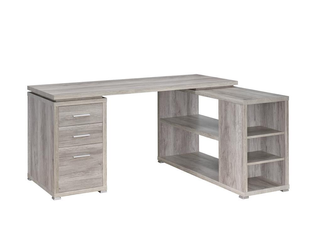 Yvette L-Shape Office Desk Grey Driftwood