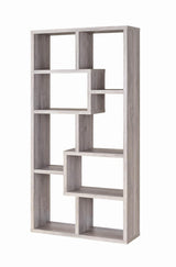 Theo 10-Shelf Bookcase Grey Driftwood