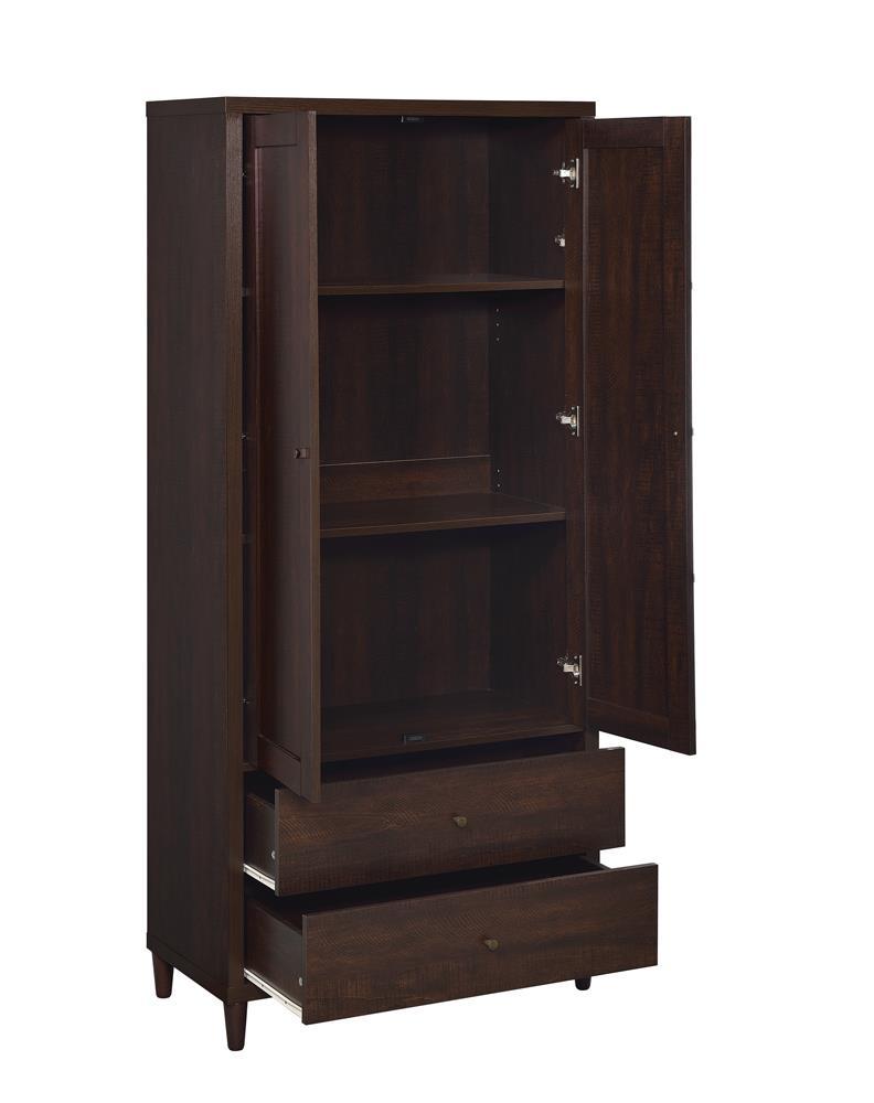 Wadeline 2-Door Tall Accent Cabinet Rustic Tobacco