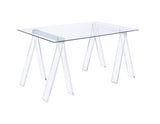 Amaturo Writing Desk With Glass Top Clear