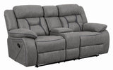 Higgins Pillow Top Arm Motion Loveseat With Console Grey