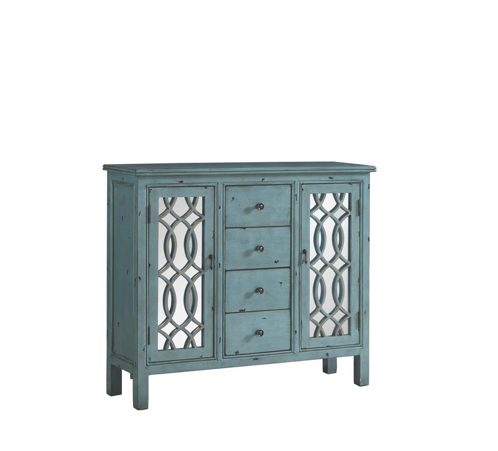 Rue 4-Drawer Accent Cabinet Antique Blue