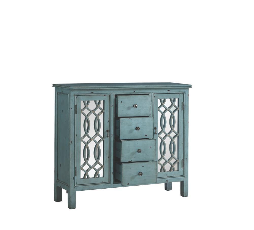 Rue 4-Drawer Accent Cabinet Antique Blue