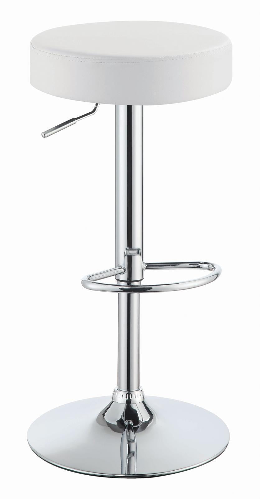 Ramses Adjustable Backless Bar Stool Chrome And White