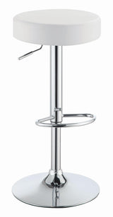 Ramses Adjustable Backless Bar Stool Chrome And White