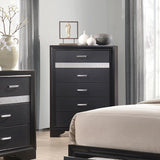 Miranda 5-Drawer Chest Black And Rhinestone