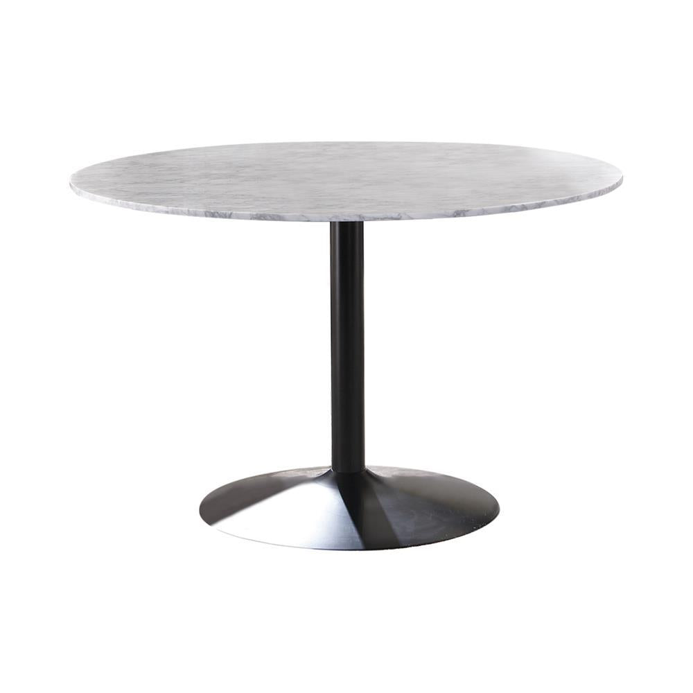 Bartole Round Dining Table White And Matte Black