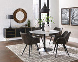 Bartole Round Dining Table White And Matte Black