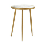 Acheson Round Accent Table White And Gold