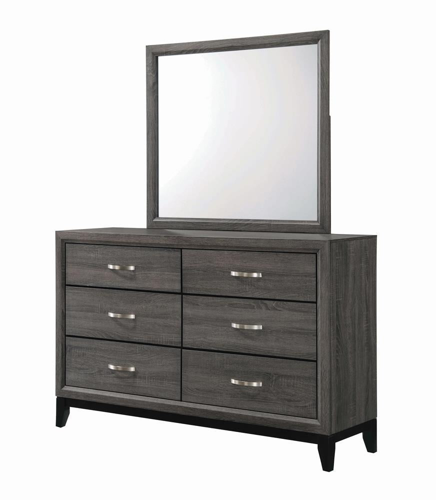 Watson 6-Drawer Dresser Grey Oak And Black