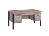 Samson 4-Drawer Office Desk Weathered Oak