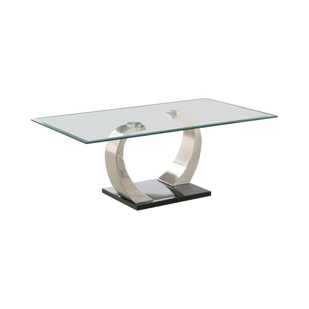 Pruitt Glass Top Coffee Table Clear And Satin