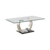 Pruitt Glass Top Coffee Table Clear And Satin