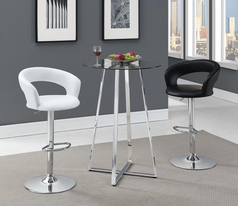 Barraza 29" Adjustable Height Bar Stool Black And Chrome