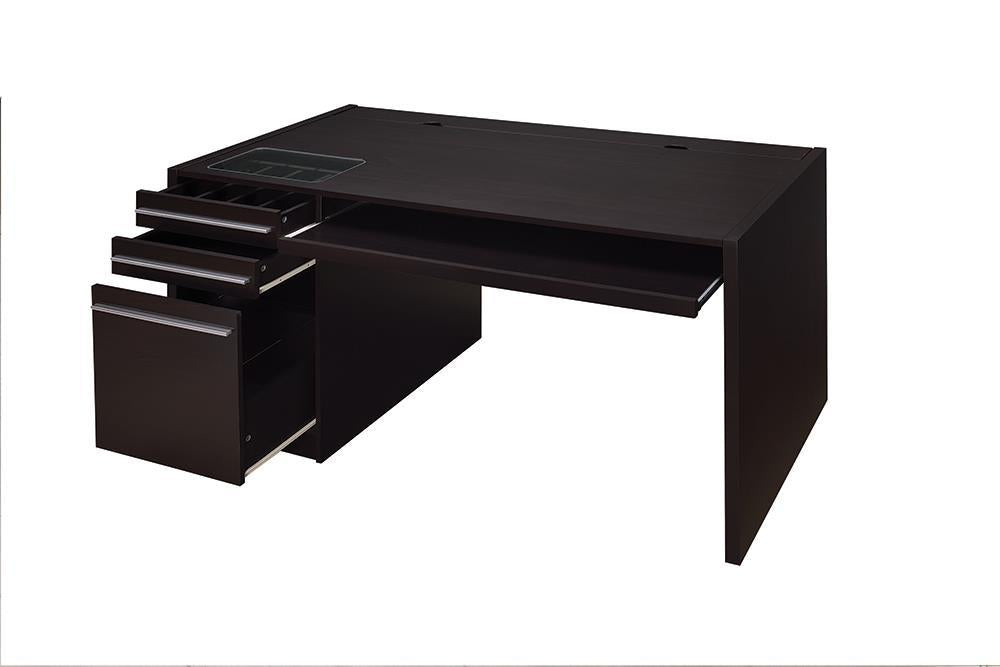 Halston 3-Drawer Connect-It Office Desk Cappuccino