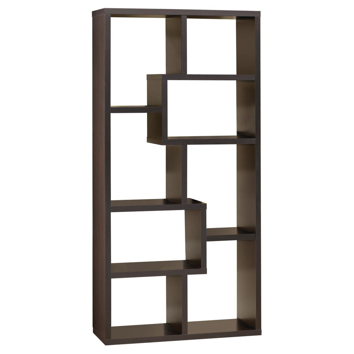 Theo 10-Shelf Bookcase Cappuccino