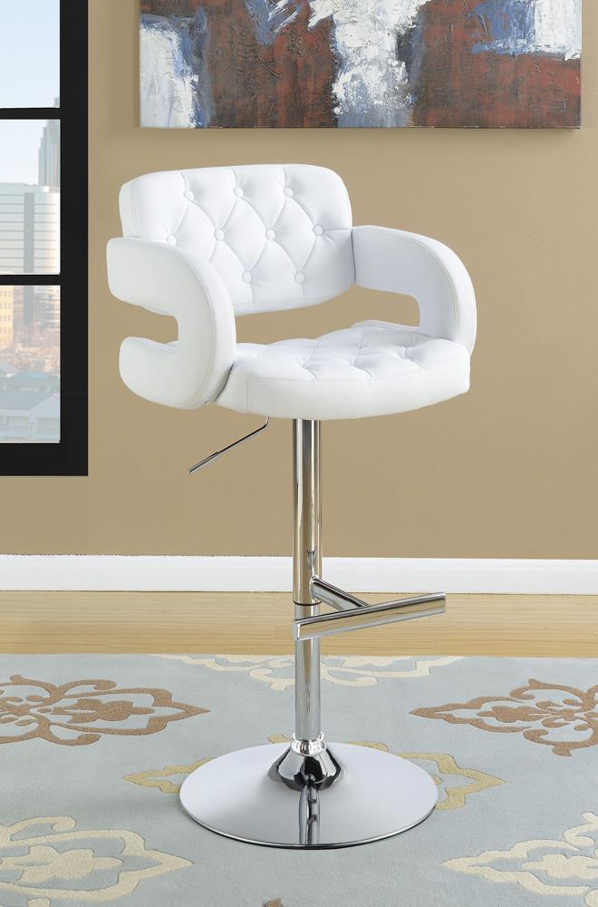 Brandi Adjustable Bar Stool Chrome And White