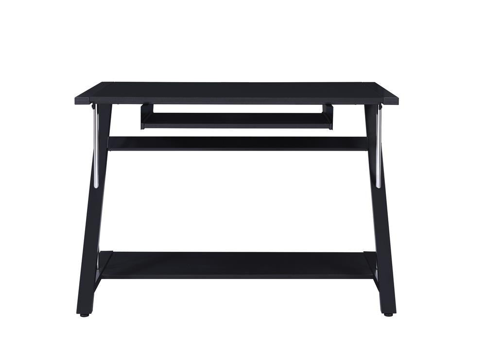 Mallet Computer Desk With Bottom Shelf Black