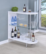 Adolfo 3-Tier Bar Table Glossy White And Clear