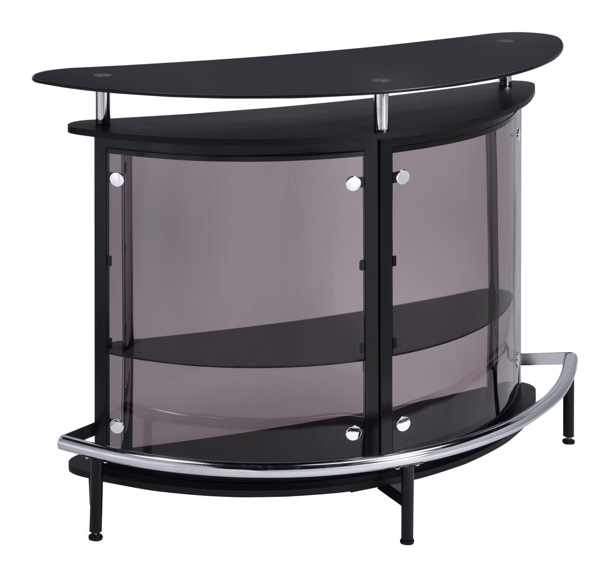 Amarillo 2-Tier Bar Unit Black And Chrome