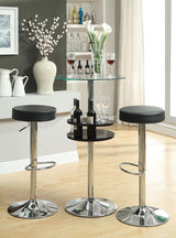 Gianella Glass Top Bar Table With Wine Storage Black And Chrome