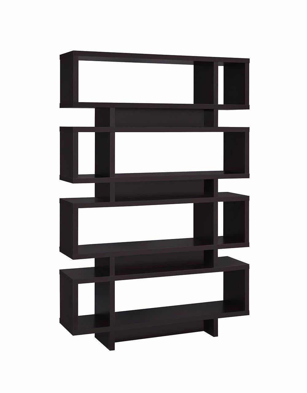 Reid 4-Tier Open Back Bookcase Cappuccino