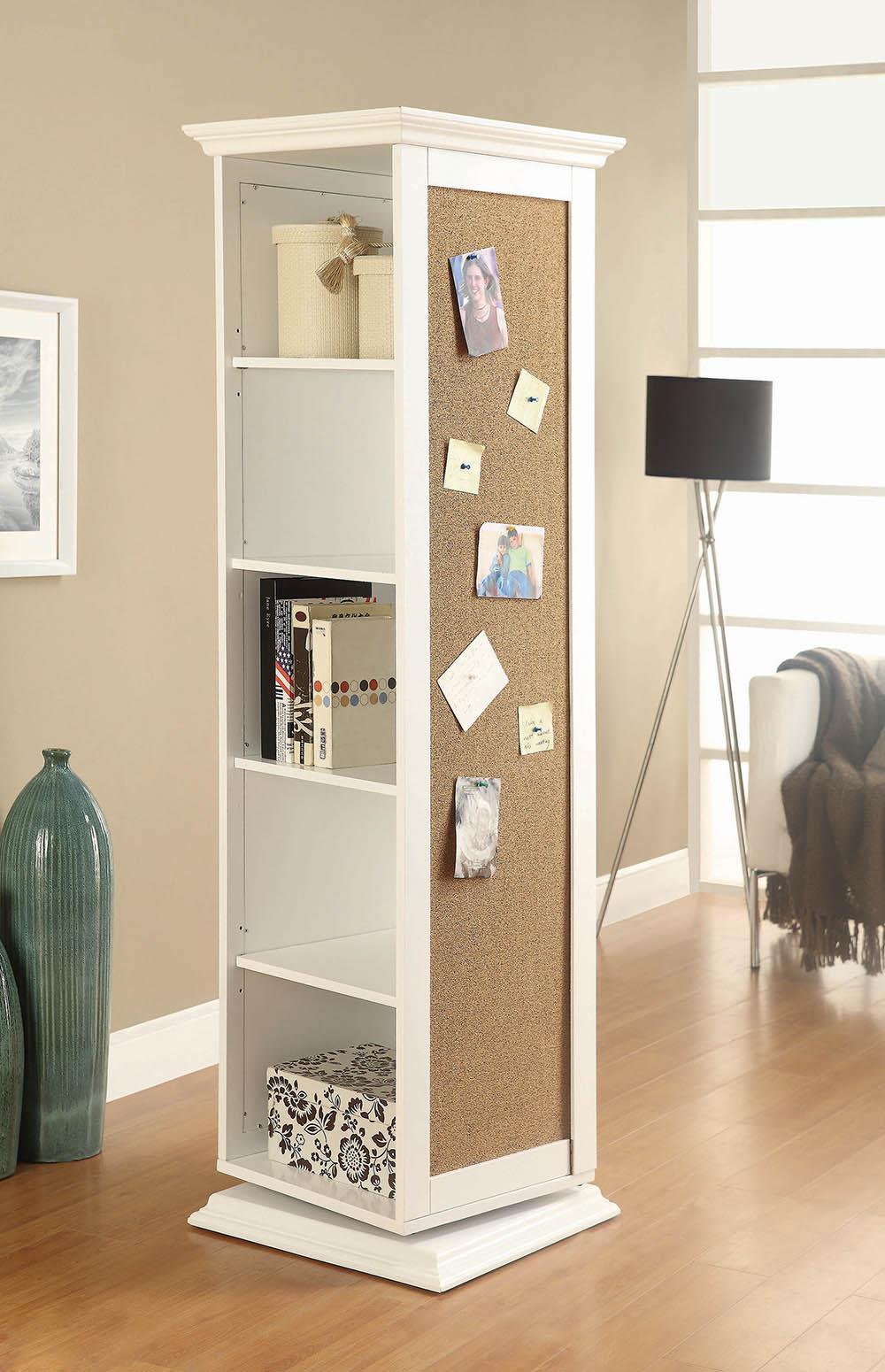 Robinsons Swivel Accent Cabinet With Cork Board White