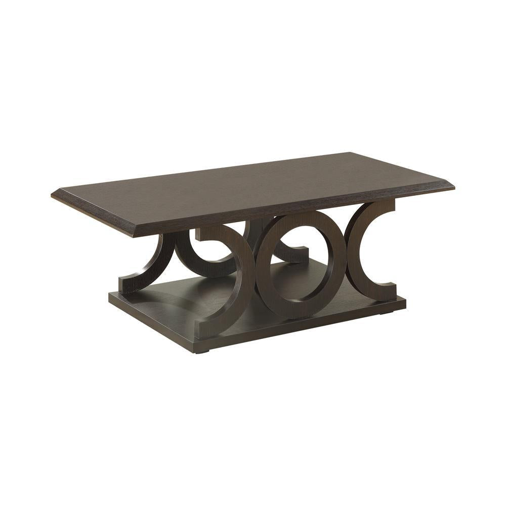 Shelly C-Shaped Base Coffee Table Cappuccino