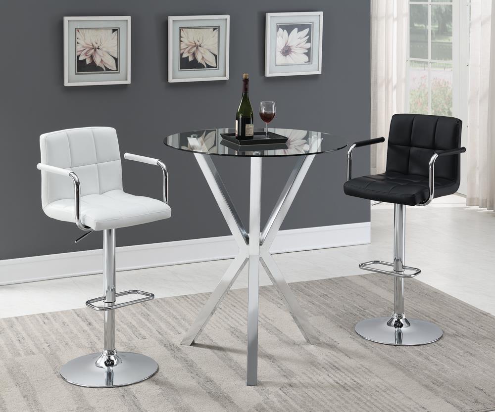 Palomar Adjustable Height Bar Stool White And Chrome