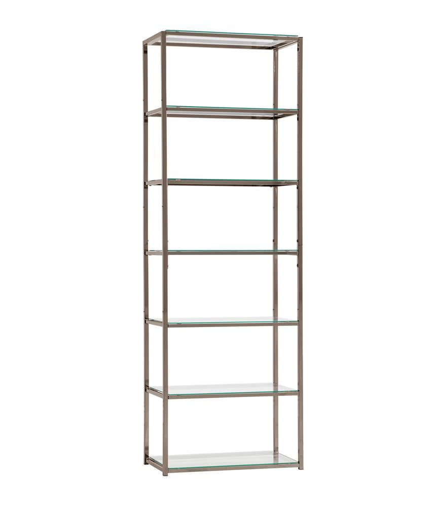 Kate 6-Shelf Bookcase Black Nickel