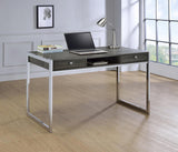 Wallice 2-Drawer Writing Desk Weathered Grey And Chrome