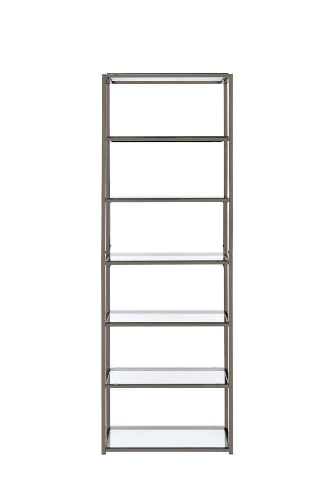 Kate 6-Shelf Bookcase Black Nickel