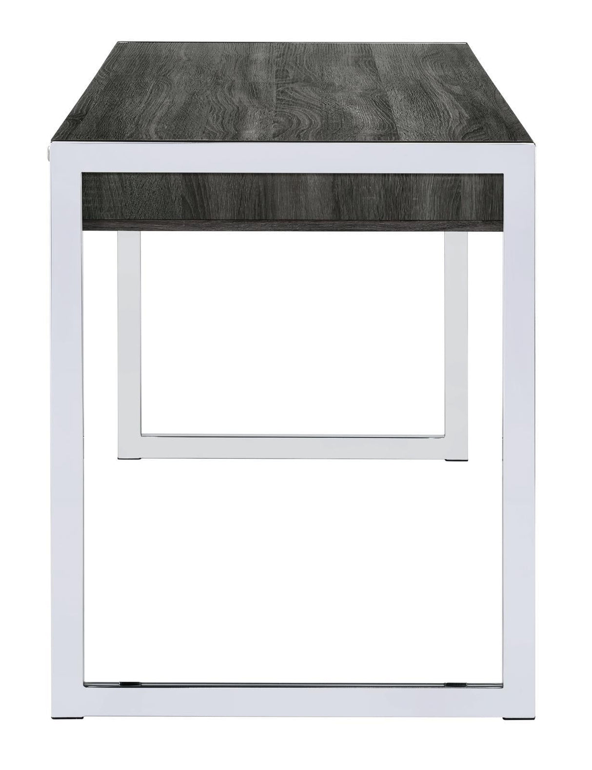 Wallice 2-Drawer Writing Desk Weathered Grey And Chrome