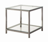 Trini End Table With Glass Shelf Black Nickel