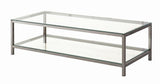 Trini Coffee Table With Glass Shelf Black Nickel