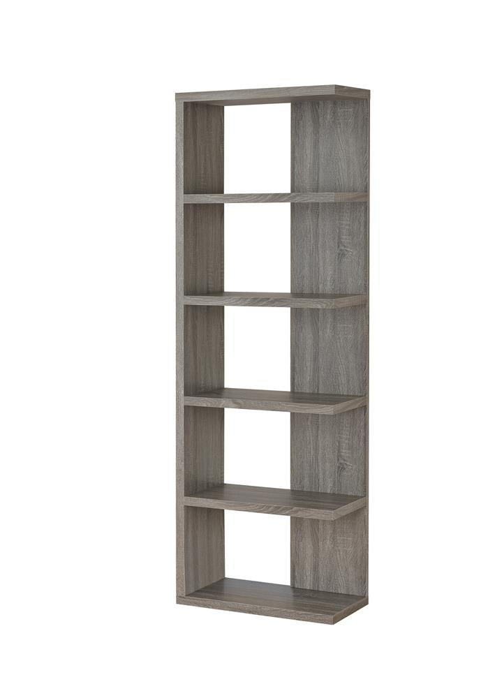 Harrison 5-Tier Bookcase Weathered Grey