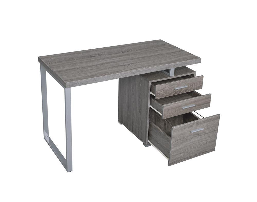 Brennan 3-Drawer Office Desk Weathered Grey