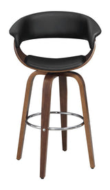 Zion Upholstered Swivel Bar Stool Walnut And Black