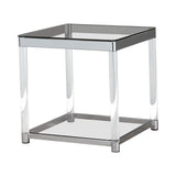 Anne End Table With Lower Shelf Chrome And Clear