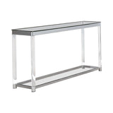 Anne Sofa Table With Lower Shelf Chrome And Clear