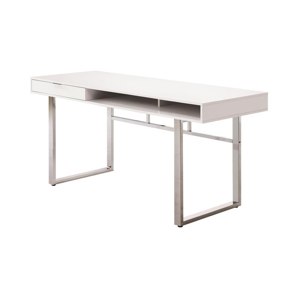 Whitman 4-Drawer Writing Desk Glossy White