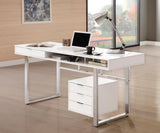 Whitman 4-Drawer Writing Desk Glossy White