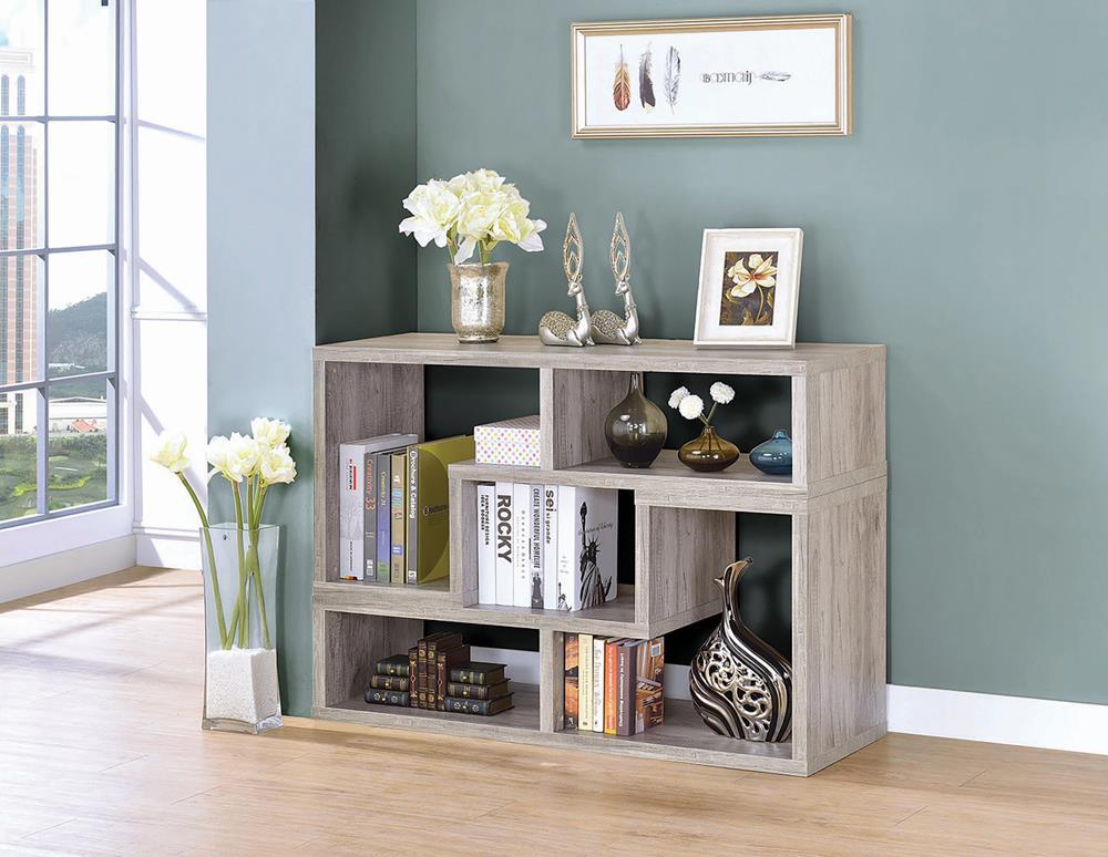 Velma Convertable Bookcase And Tv Console Grey Driftwood