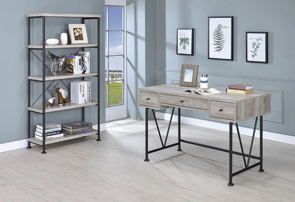 Analiese 4-Shelf Bookcase Grey Driftwood